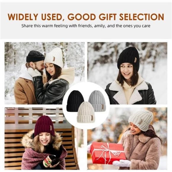 3PCS, Women\'s Winter Knitted Beanie Hat ,Warm Knit Caps main image 7